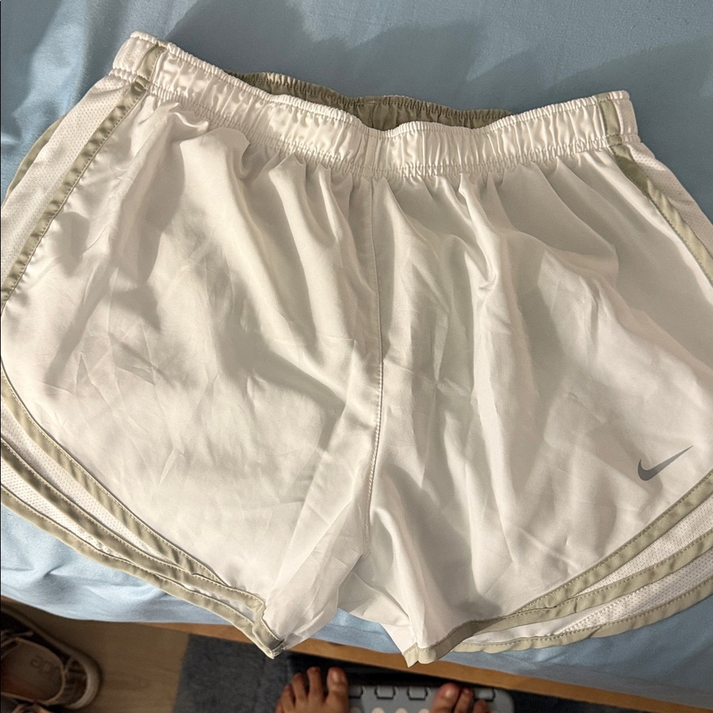 Nike Women's White and Grey Athletic Shorts